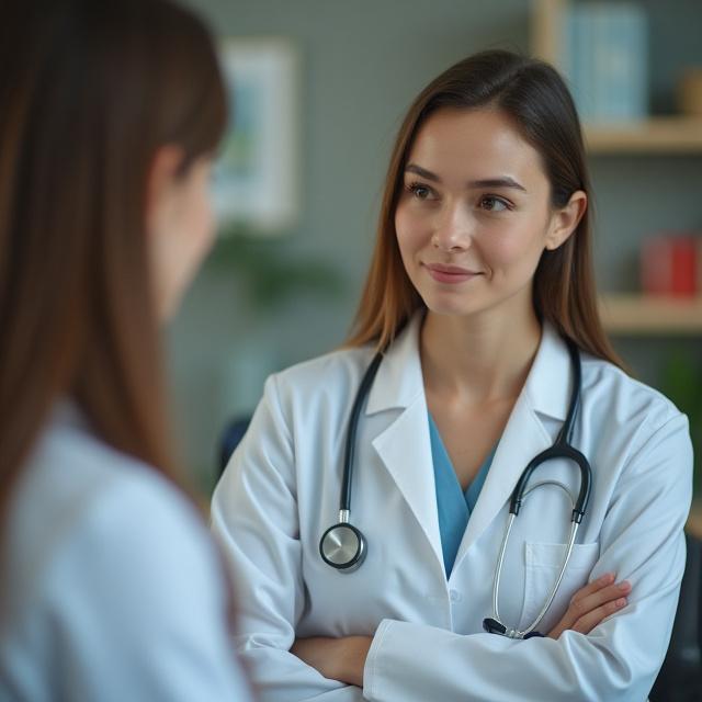 ЛікарSirena Health проводить дбайливу консультацію пацієнтки